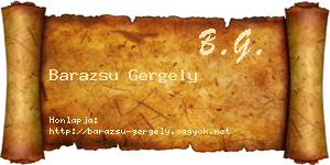 Barazsu Gergely névjegykártya